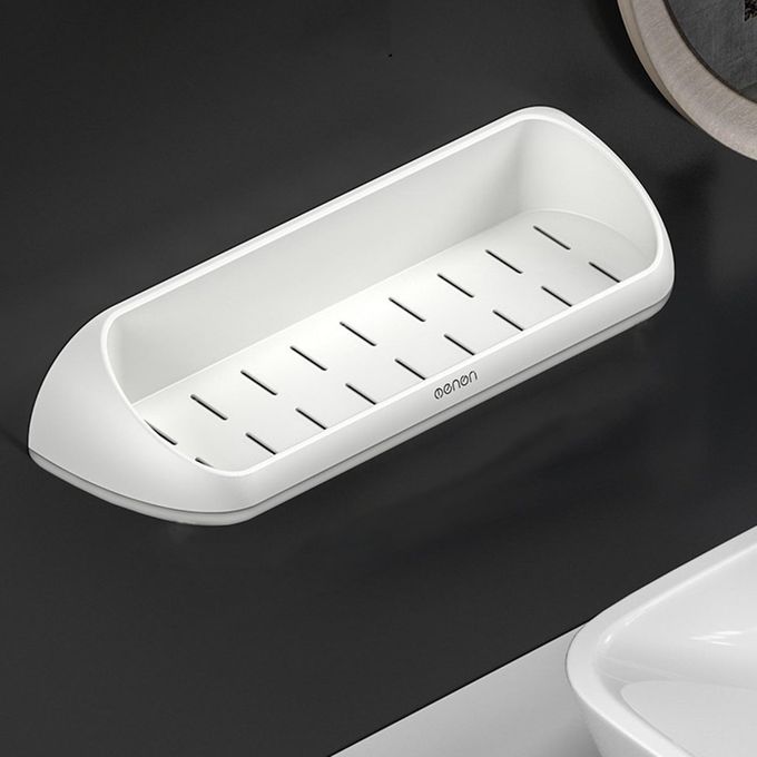 Sti Ky Bathroom Shelf Wall Mounted Storage Ra K Strong Load Bearing Design-white-Common Type