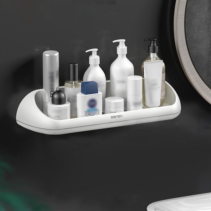 Sti Ky Bathroom Shelf Wall Mounted Storage Ra K Strong Load Bearing Design-white-Common Type