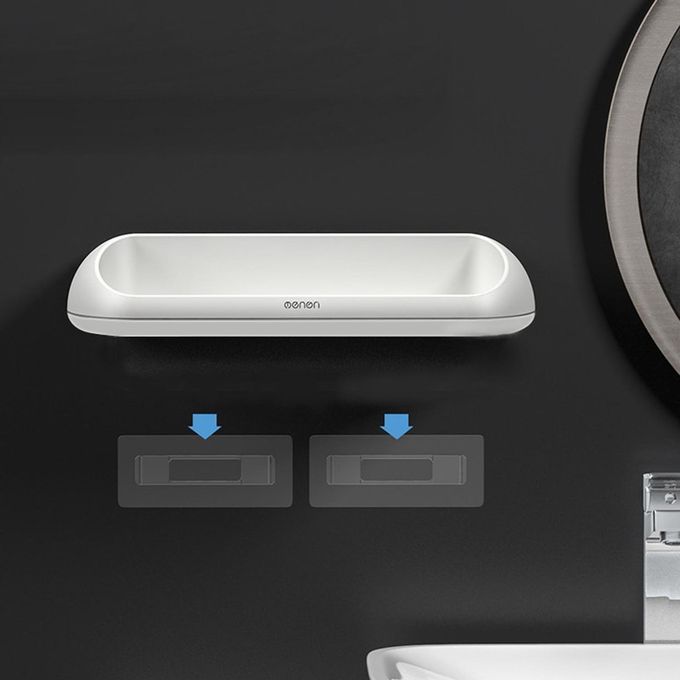 Sti Ky Bathroom Shelf Wall Mounted Storage Ra K Strong Load Bearing Design-white-Common Type