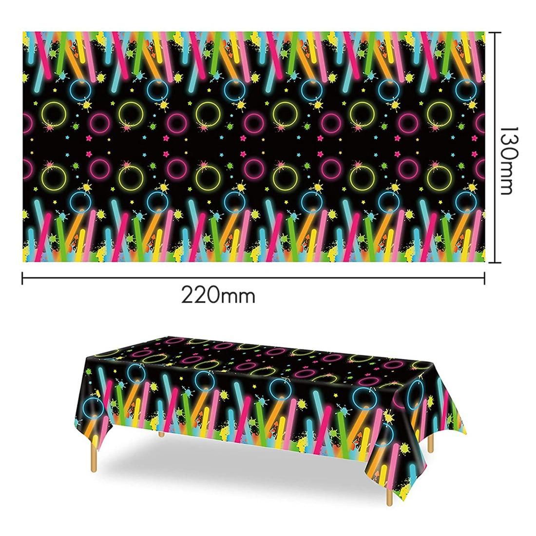 3Pcs Glow Party Tablecovers Noen Plastic Tableclothes for