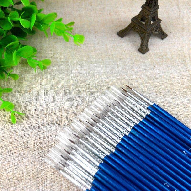 100Pcs/Set Fine Hand Painted Thin Hook Line Pen Blue Art Supplies Watercolor Drawing Pen Paint Brush Nylon Brush Pen-0 No. 0