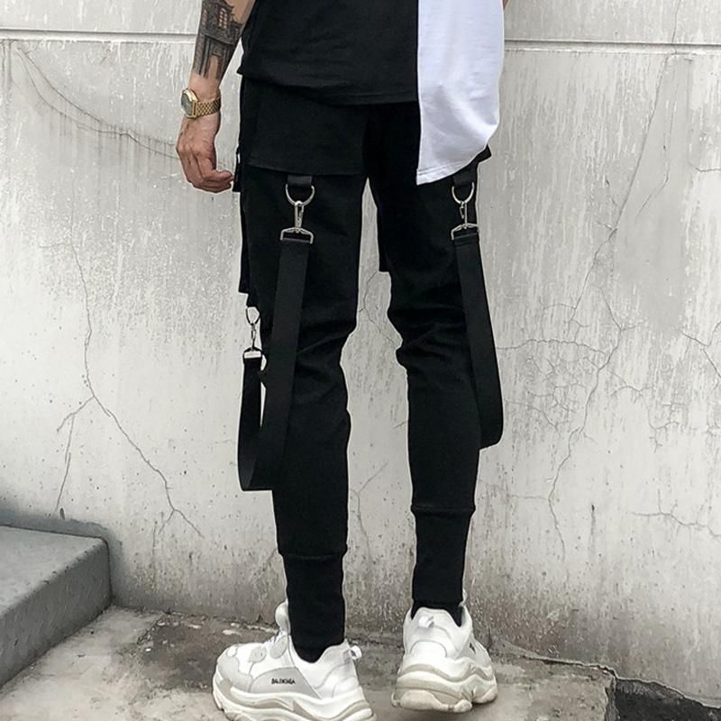 Track Side Pants Men Reflective Label Label Harem Pencil Pants Clothing For Man Street Hip Hop Tracksuit Pants