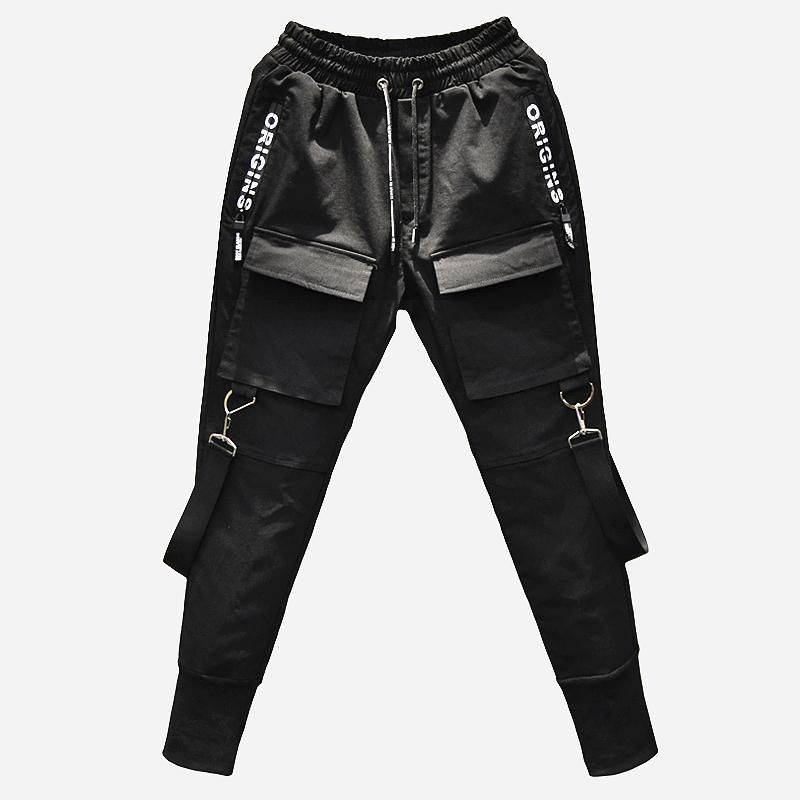 Track Side Pants Men Reflective Label Label Harem Pencil Pants Clothing For Man Street Hip Hop Tracksuit Pants
