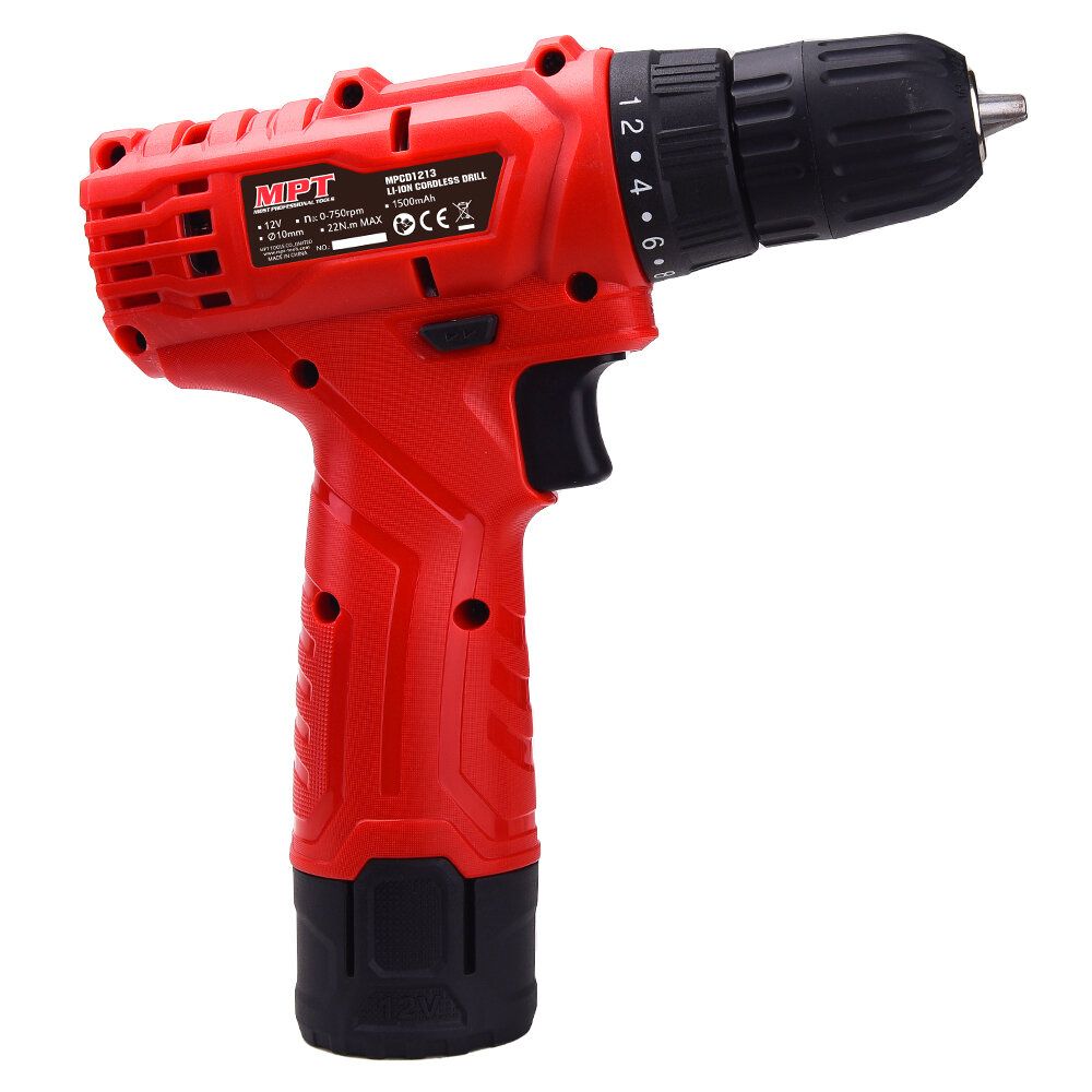 MPT 12V Rechargable Li-ion Cordless Drill Power Dirll 18+1