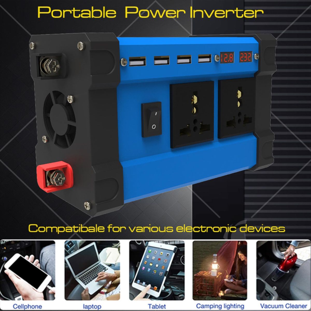 1 Set Car Power DC 12V to AC 220V110V Car Plug Adapter AC220V