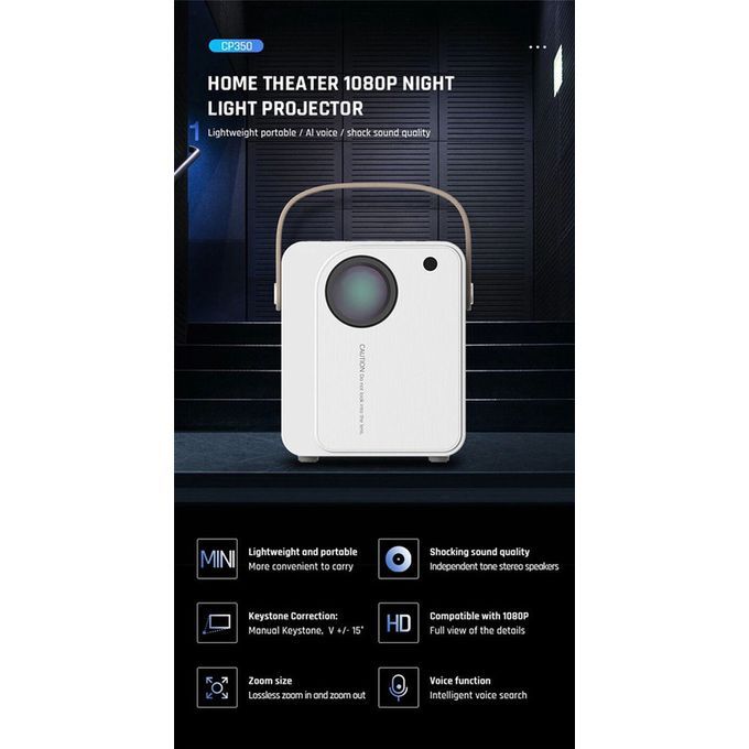 Max 200 "HD Large Screen TV LED Projector With USB TF Mirror Android Projector
