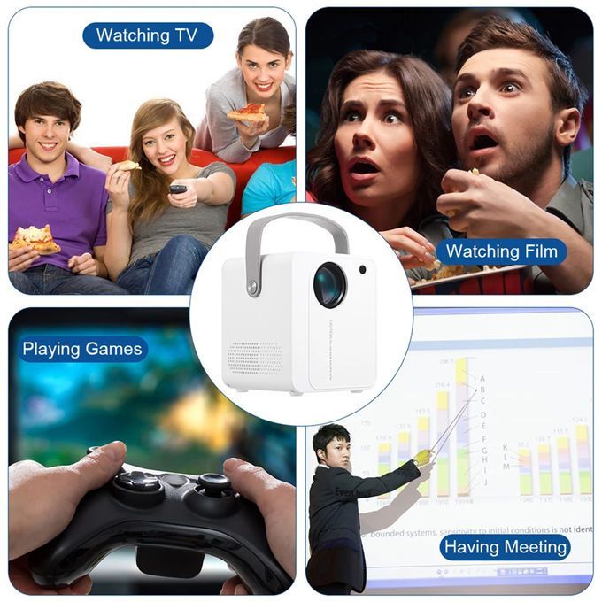 Max 200 "HD Large Screen TV LED Projector With USB TF Mirror Android Projector