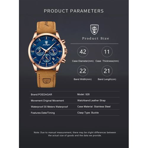Men's Luxury Sport Waterproof Business Leather Quartz Watch
