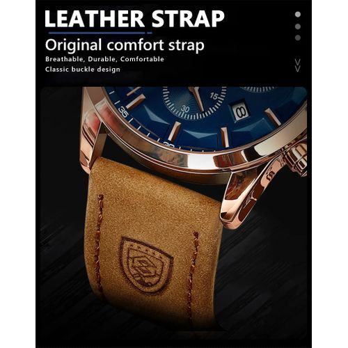 Men's Luxury Sport Waterproof Business Leather Quartz Watch