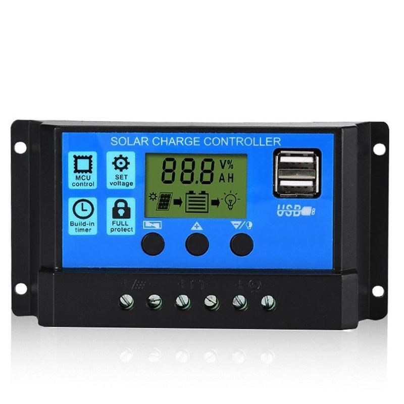 10A/20A/A30A/40A/50A/60A Solar Charge Controller Auto USB Panel Dual Charge 12V/24V Controller LCD Smart Solar Display Sola L2H8