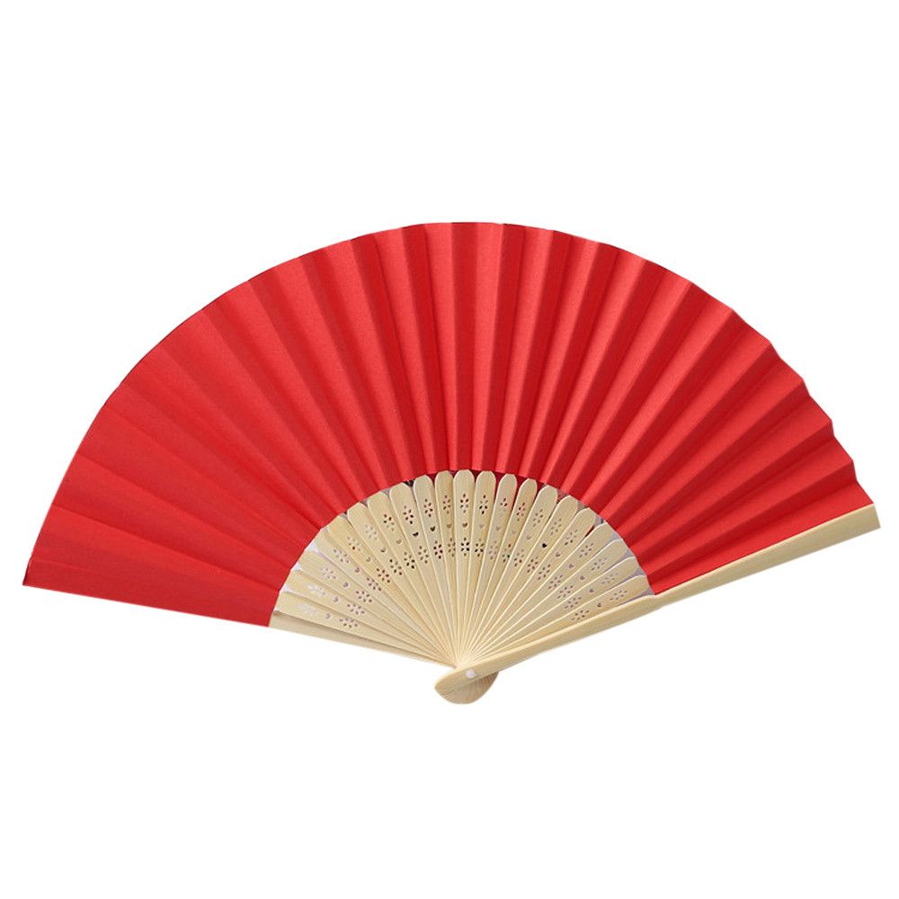 1 Hand Solid Gift Silk Party Held Dance Folding Color Color Fan Lace Pattern Folding Wedding Solid Pcs Fan