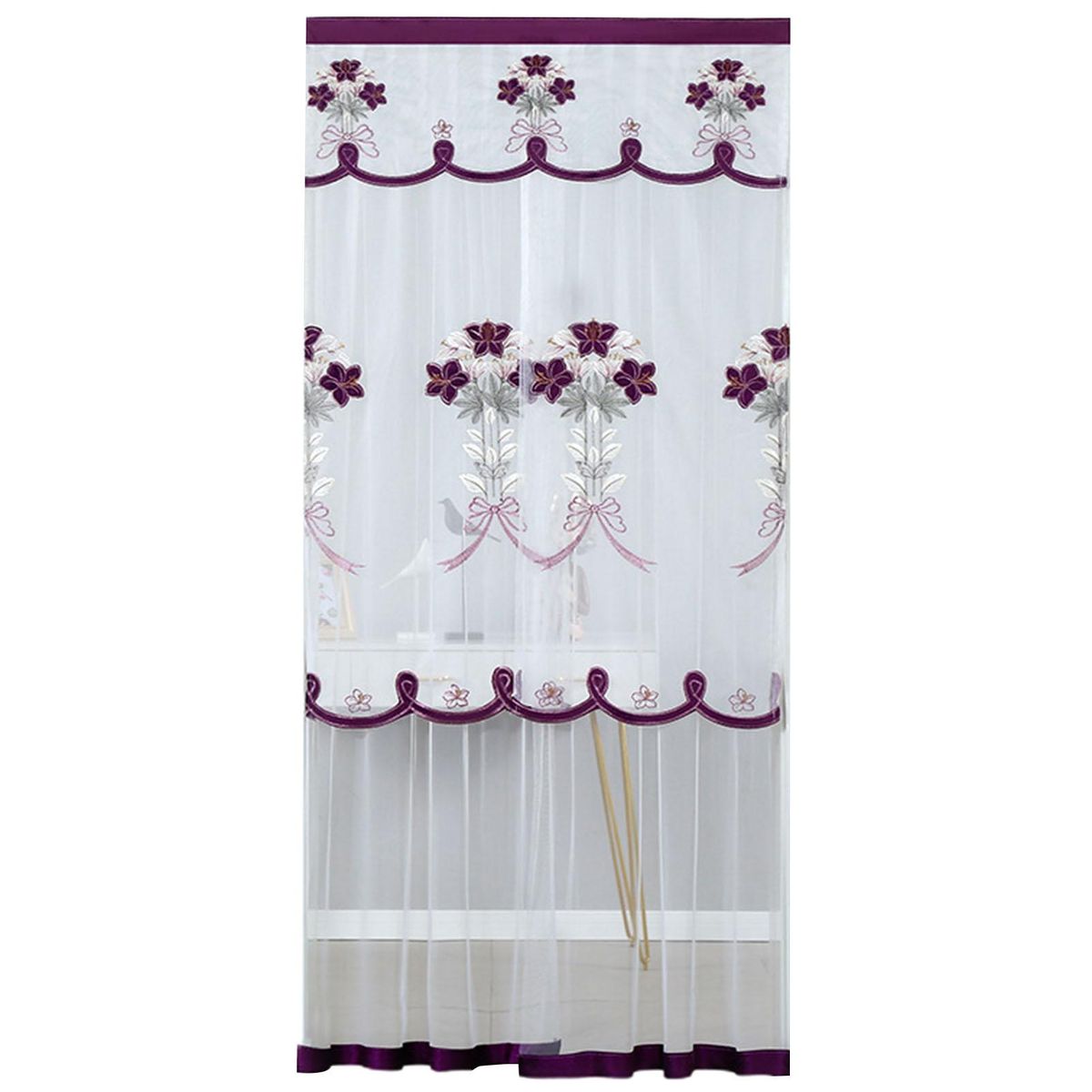 Door Curtain Screen Door Curtain Mesh Net Purple