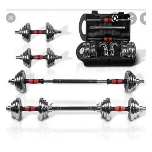 Adjustable 20kg  Chrome Dumbell Set-10kg Each