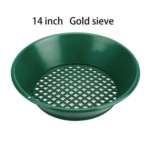 10/14/15 Inch Washing Gold Panning Machine Screen  Screen Metal  Tools Sieve Gold Pan Green Plastic Bowl 1/3 PCS