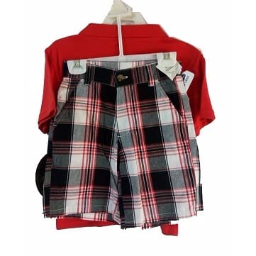 Makaveli 2 Piece Set Red Polo Shirt with Short