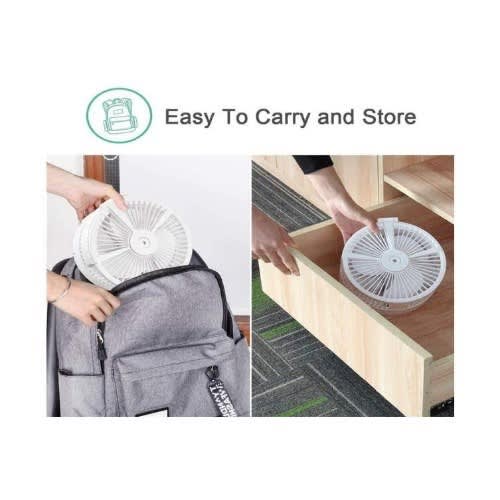 8" Rechargeable Foldable Standing And Table Fan With Remote - 3-in-1