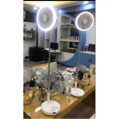 8" Rechargeable Foldable Standing And Table Fan With Remote - 3-in-1