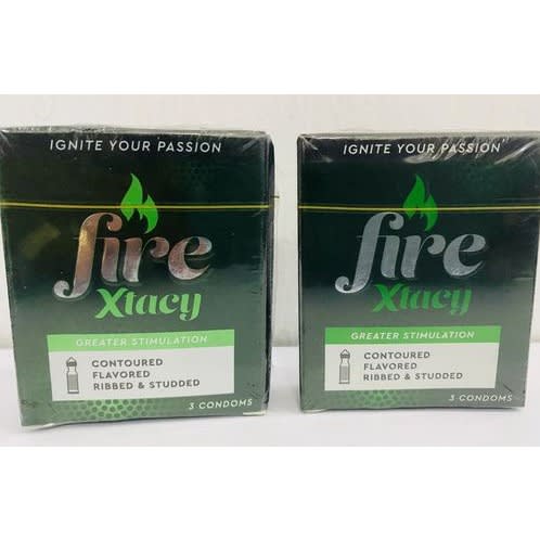 Fire Xtacy Male Condoms - 2 Packs - 3 Pieces Each