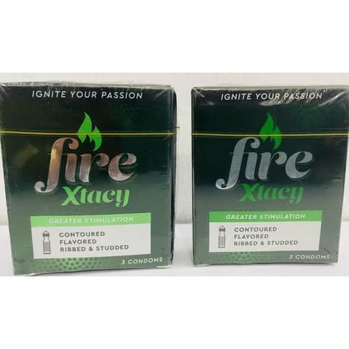 Fire Xtacy Male Condoms - 2 Packs - 3 Pieces Each