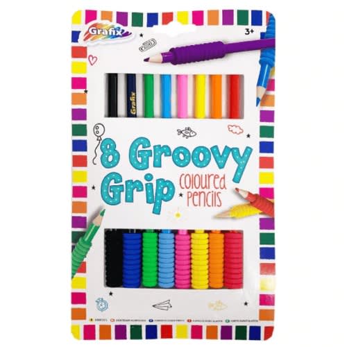 Groovy Grip Coloured Pencils - Pack Of 8