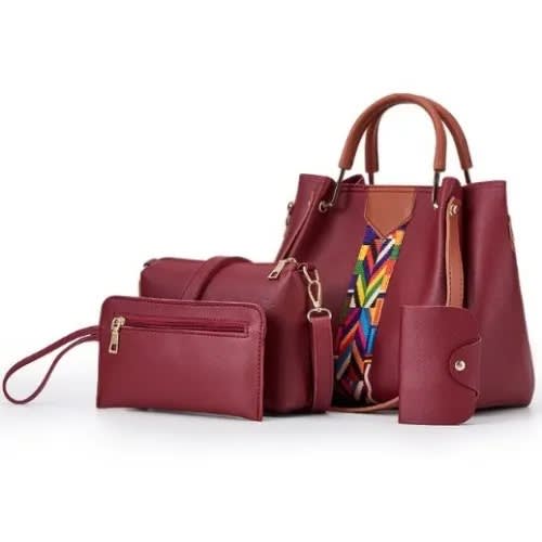 Ladies Handbags Set - 4 In 1 - Brown