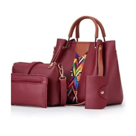 Ladies Handbags Set - 4 In 1 - Brown