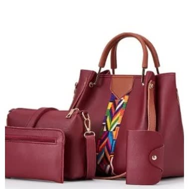 Ladies Handbags Set - 4 In 1 - Brown