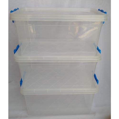 KGM - 3 Pieces Set Transparent Square Food Containers - 10 Litres