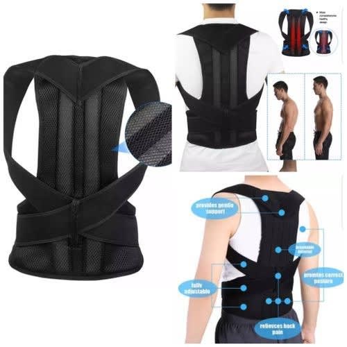 Lumber / Back Support Posture Corrector Belt For Children & Adults - Black