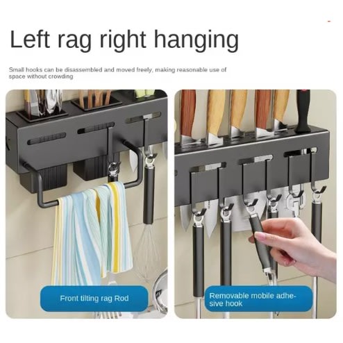 Wall Mounted Knife Cutlery Holder Rack - 60cm