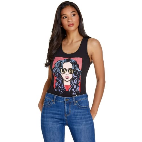 Sunnie Pop Art Tank Top – Black