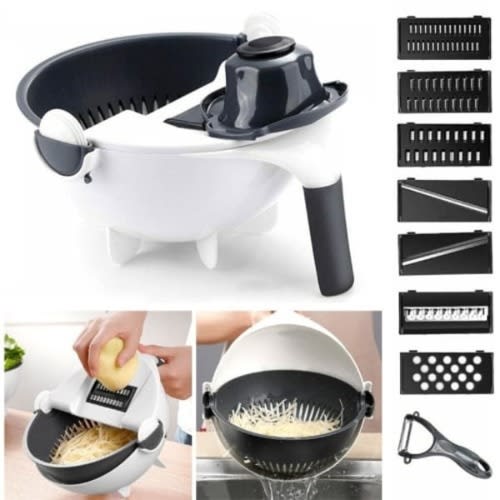 Magic Rotate 9 In 1 Multi-function Vegetables Slicer, Cutter And Grater