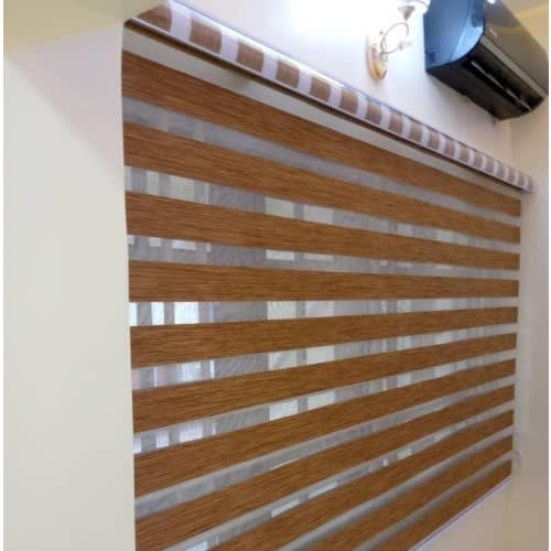 Wooden Pattern Day And Night Window Blinds