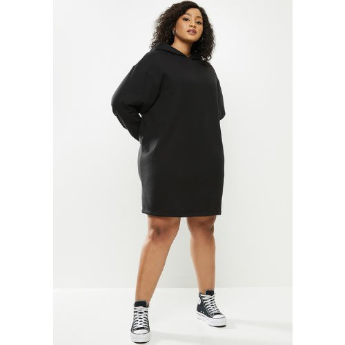 Women's Black Hoodie Gown Sweatshirt