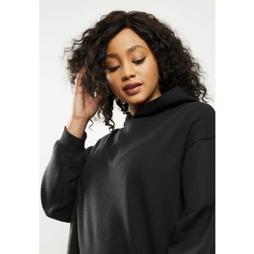 Women's Black Hoodie Gown Sweatshirt