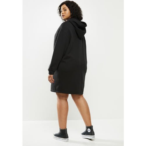 Women's Black Hoodie Gown Sweatshirt
