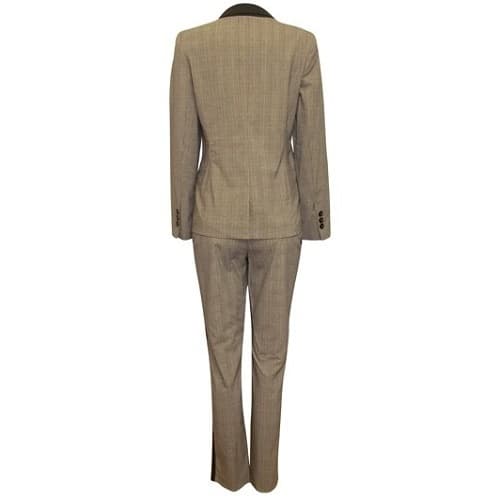 Contrast Panel Checked Trouser Suit