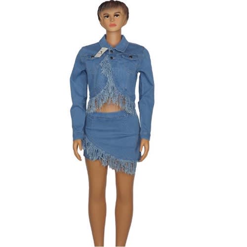 Ladies Denim 2 Pieces - Top & Skirt