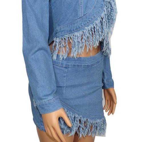 Ladies Denim 2 Pieces - Top & Skirt