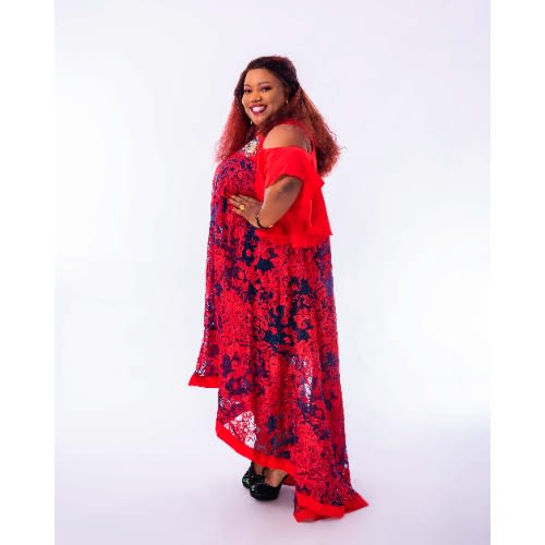 Cole Shoulder Lace Dress-Red