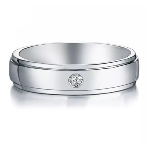 Round Cut Men's Wedding Band