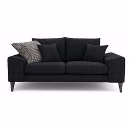 Sidra 3 Seater Fabric Sofa - Black