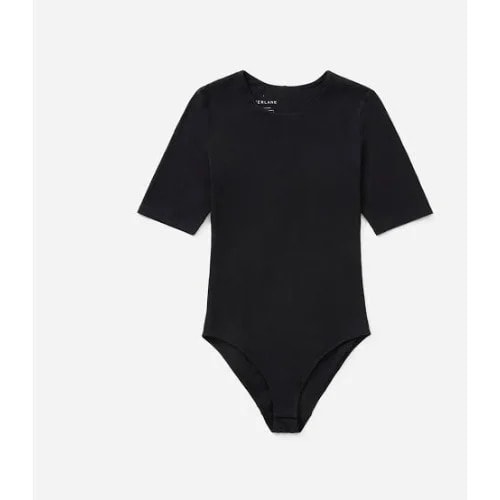 Short Sleeve Female Bodysuit - White And Black