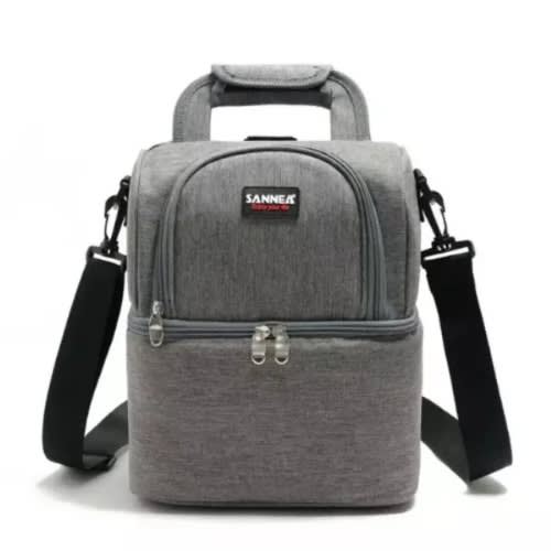 Dual Insulated Lunch Bag  - grey