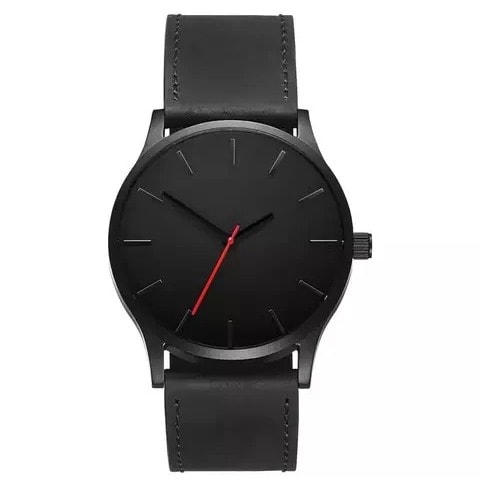 Men Leather Wristwatch