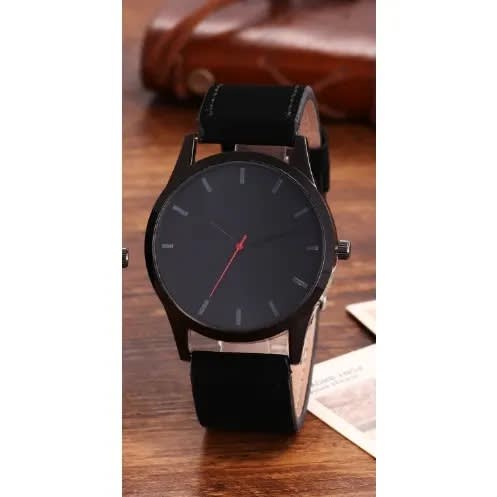Men Leather Wristwatch