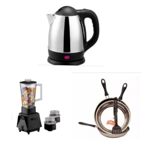 Blender +Stainless Jug & 3 Set Frying Pan