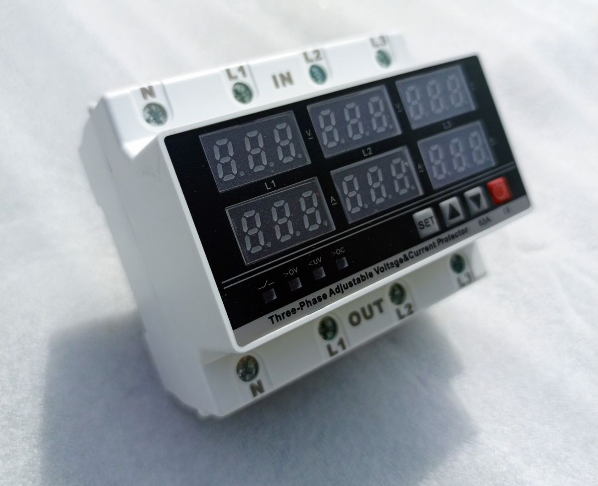 Three Phase Adjustable Voltage Protector Regulator 63A
