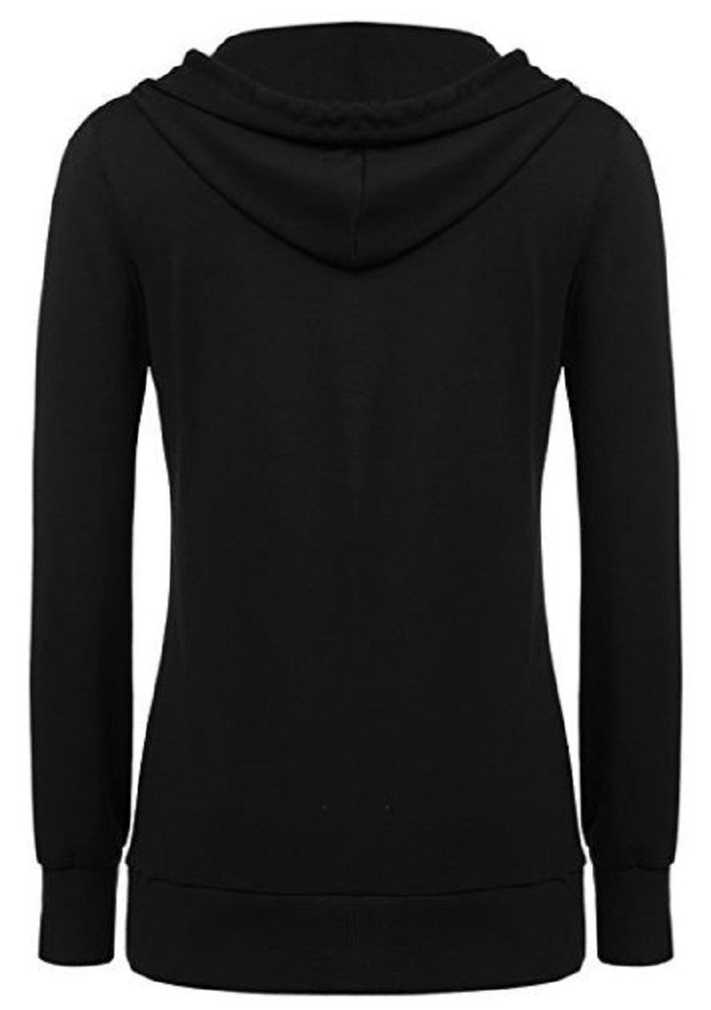 Female Button Hoodie- Black