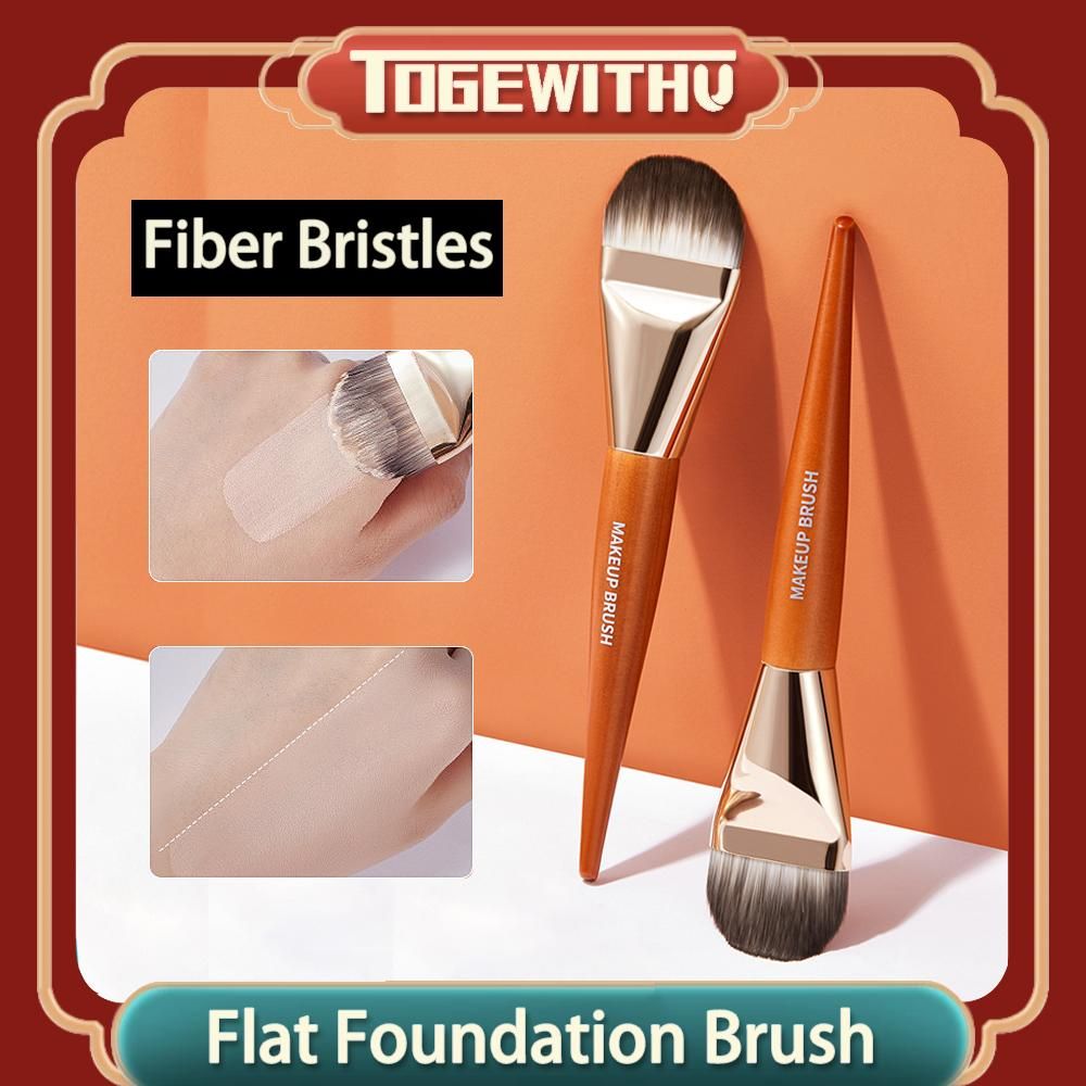 Foundation Makeup Brush, Flat Foundation Brush for Liquid and Cream Foundation Buildable Coverage, Skin-Friendly, Dense
